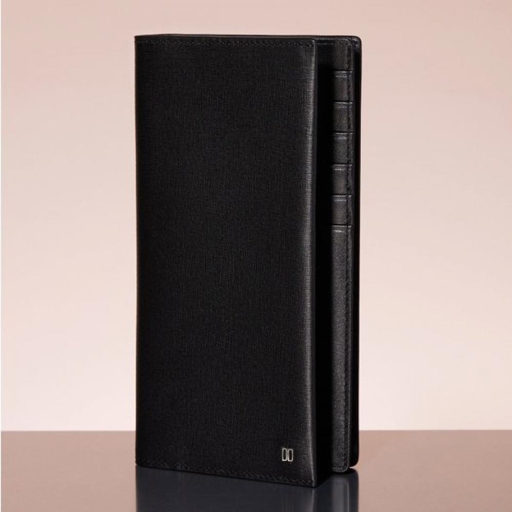 

Daks Black Leather Dd Logo Modern Classic Long Wallet Single option