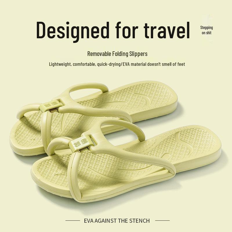 

Женские портативные складные дорожные тапочки, противоскользящие, мягкие, для гостиниц или деловых поездок 43-44 зелёный