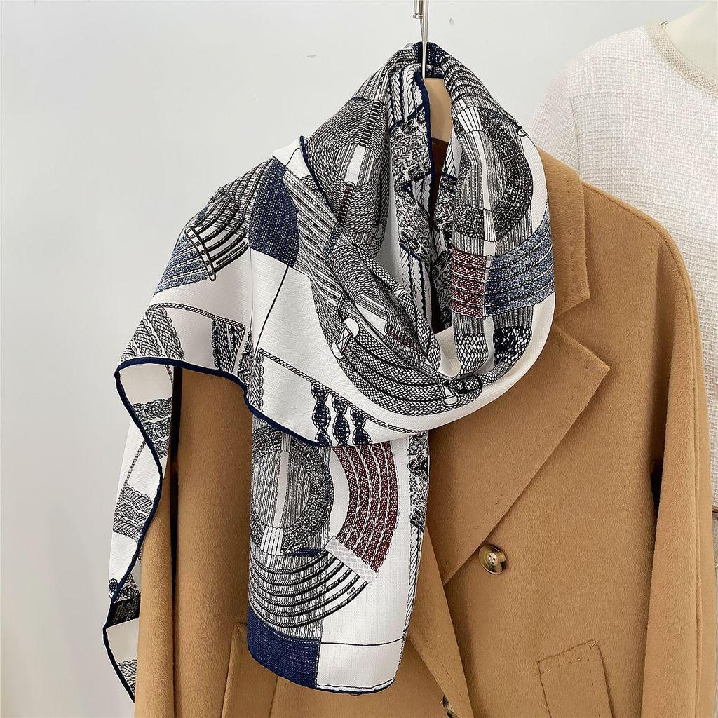 Herringbone Velvet Scarf: Winter, Versatile, Thickened, Hand-Rolled Edges, Small & Long