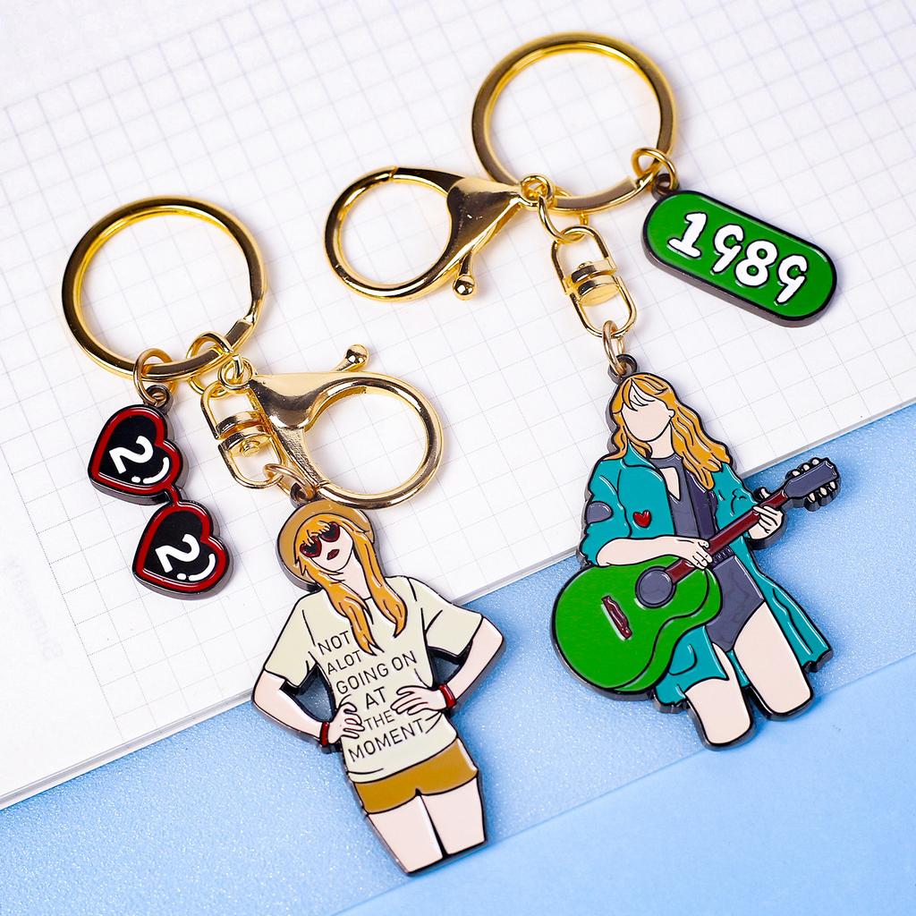 Metal Keychain Swift Taylor Peripheral Key Ring Bag Decoration