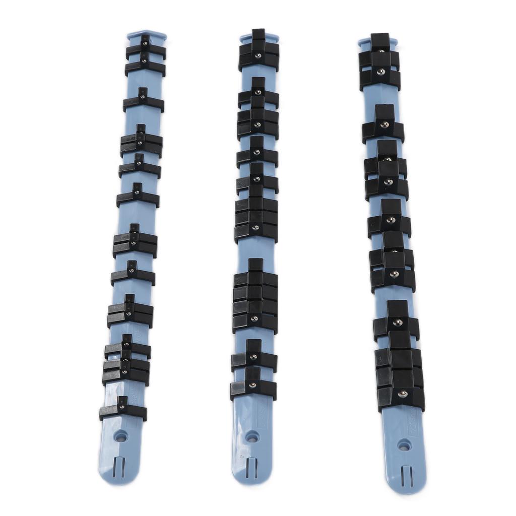 3Pcs ABS Socket Organizer Multipurpose Socket Holder Rail Rack 14in 38in 12in Repairing Tools