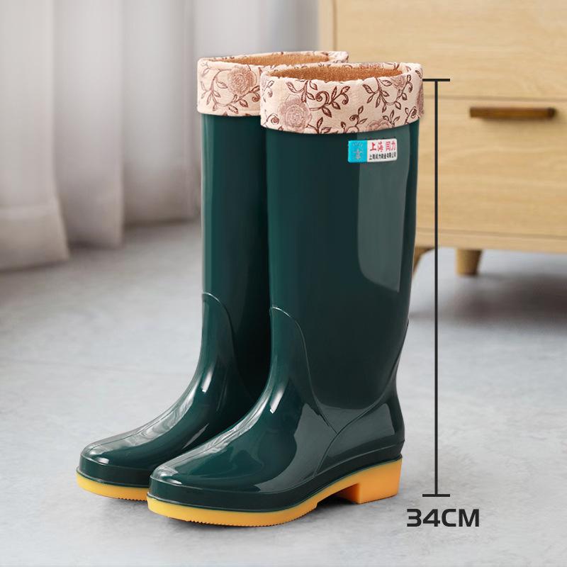 2025 New Women's Water Shoes Outdoor Plastic Wear-resistant High Tube Kitchen Work Rain Shoes Women