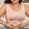 European and American Sports Large Size Comfortable No-rim Seamless Push-up Bra Front Buckle Adjustable Shape Beautiful Back Underwear