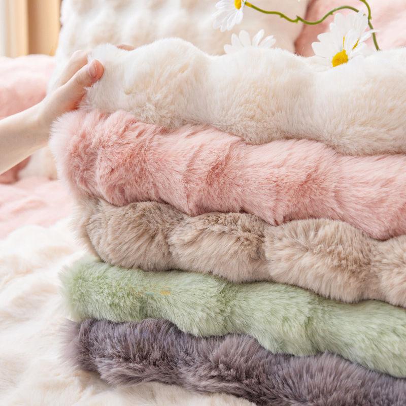 Verdickter Kaninchen-Plüsch-Sofabezug, universell, rutschfest, für den Winter, warm, für Sofa, Handtuch, Couch, Kissen, Schonbezüge für Wohnzimmermöbel