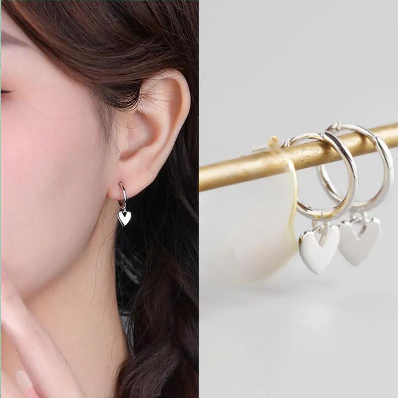 Fashion Simple Design Silver Color Hollow Heart Hoop Earrings for Women Cute Stainless Steel Gold Color Earrings Jewelry Gifts