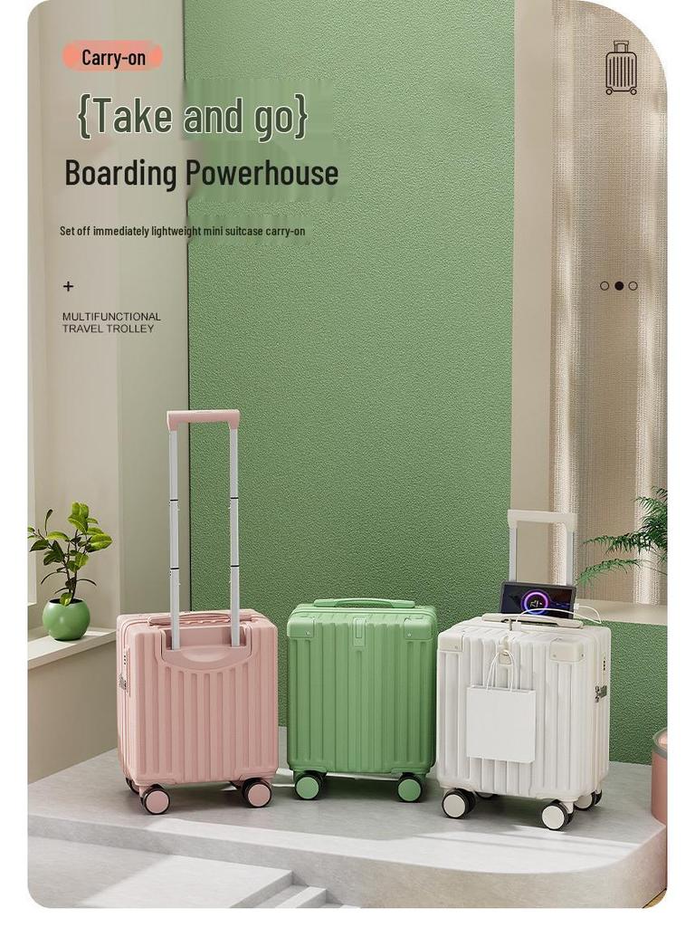 Spring Airlines Women's 14-inch Carry-on Trolley with Combination Lock