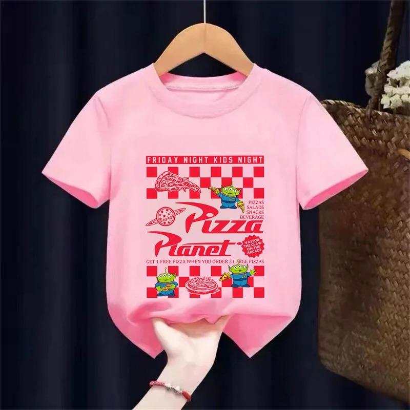 2026 Summer Toy Story Aliens Pattern Cotton T-Shirt Kids Unisex Short Sleeve for Daily Leisure and Theme Activities Wear 110