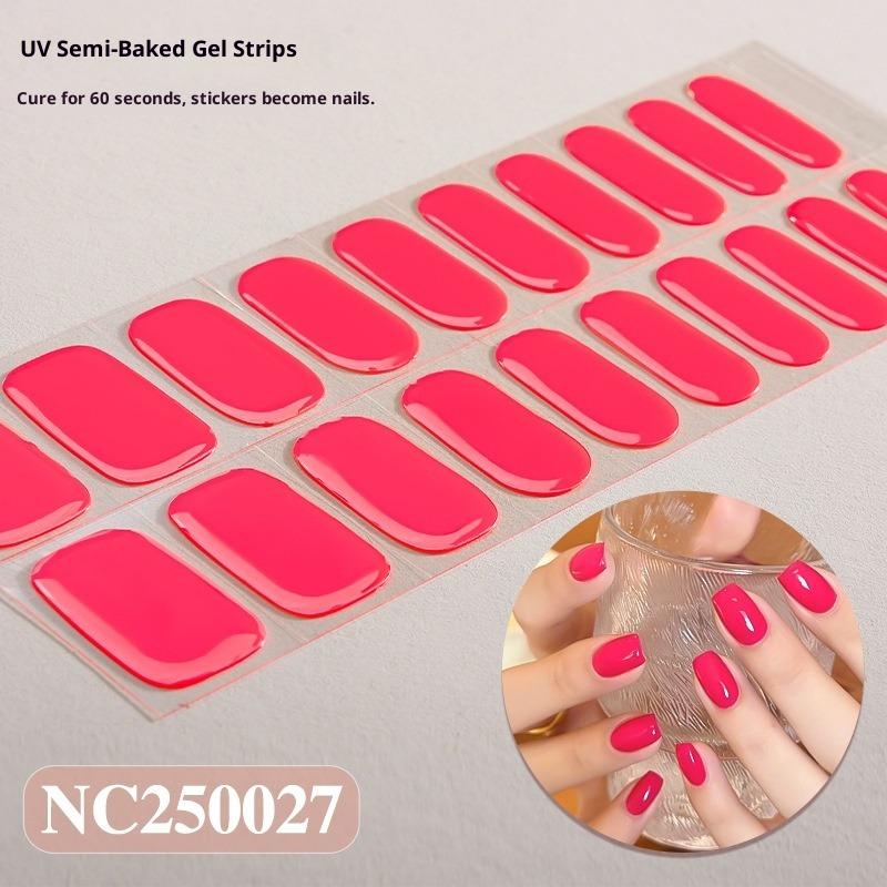 

Новые однотонные полуполимеризованные гелевые наклейки для ногтей, УФ-полимеризованный лак для ногтей, Полуполимеризованные наклейки для ногтей NC250027