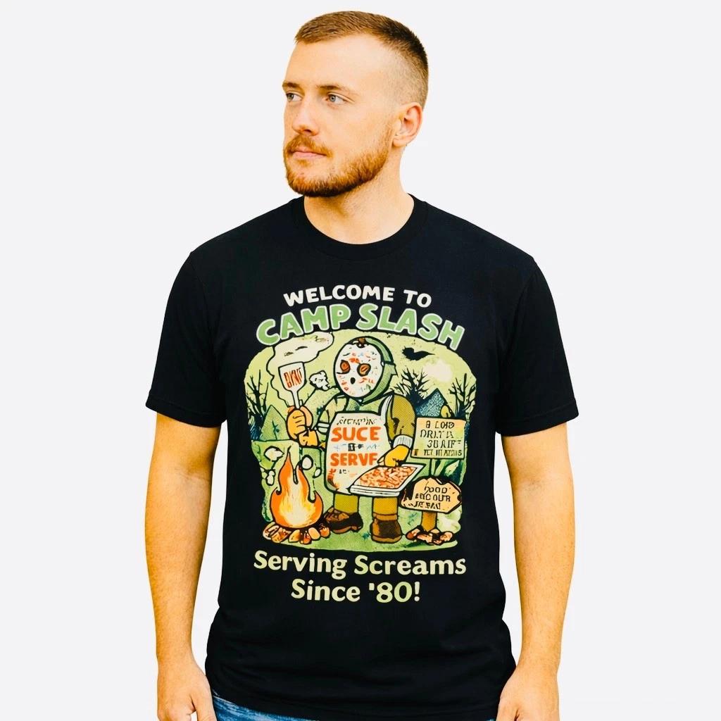 

Camp Slash Horror BBQ Tee – Camp Crystal Lake (Black, XXL) 4XL