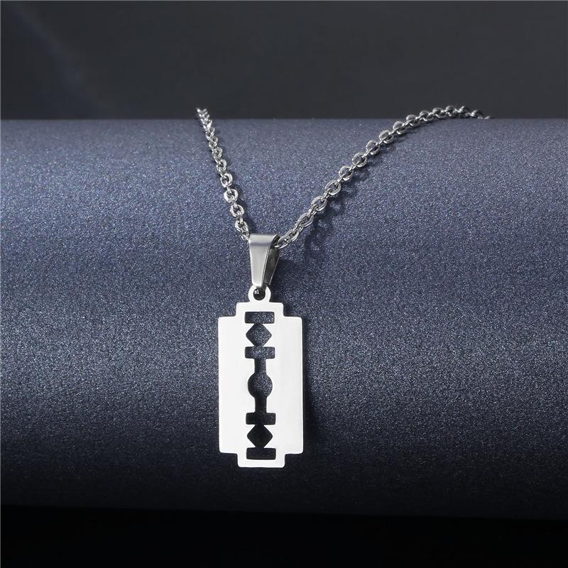 

Geometric Hollow Cut Pendant Titanium Steel Necklace Charm DIY Jewelry Accessory