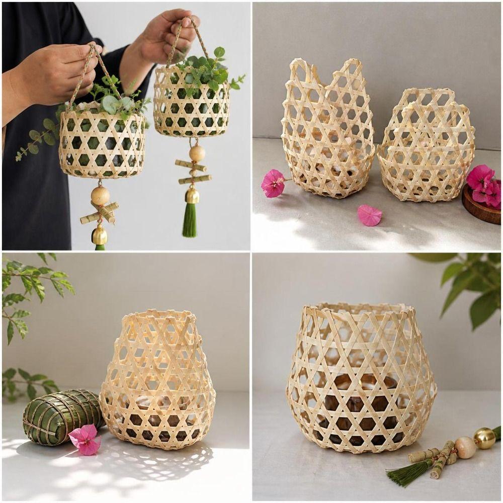 Eco-Friendly Storage Box Basket Large Capacity Pastry Basket Creative Bamboo Woven Basket Picnic