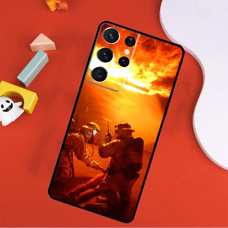 Feuerwehrmann Feuer Feuerwehrmann Handyhülle Für Samsung Galaxy S25 Ultra S24 Ultra S9 S10 S20 S21 S22 S23 Plus S24 FE Hülle