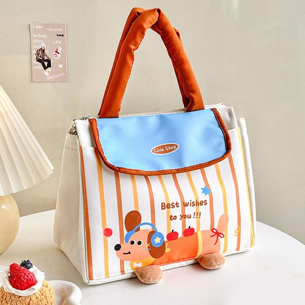 Cute House Lunch Box Bag Portable Food Thermal Handbag Practical Cartoon Lunch Bag  Home/Office