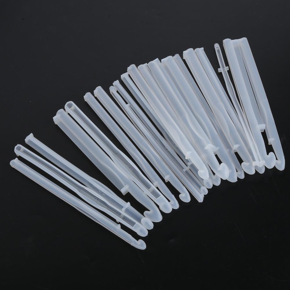 20pcs White Silicone Craft Moulds Silicone Knitting Sweaters Tool Crochet Hooks Mould Craft Making
