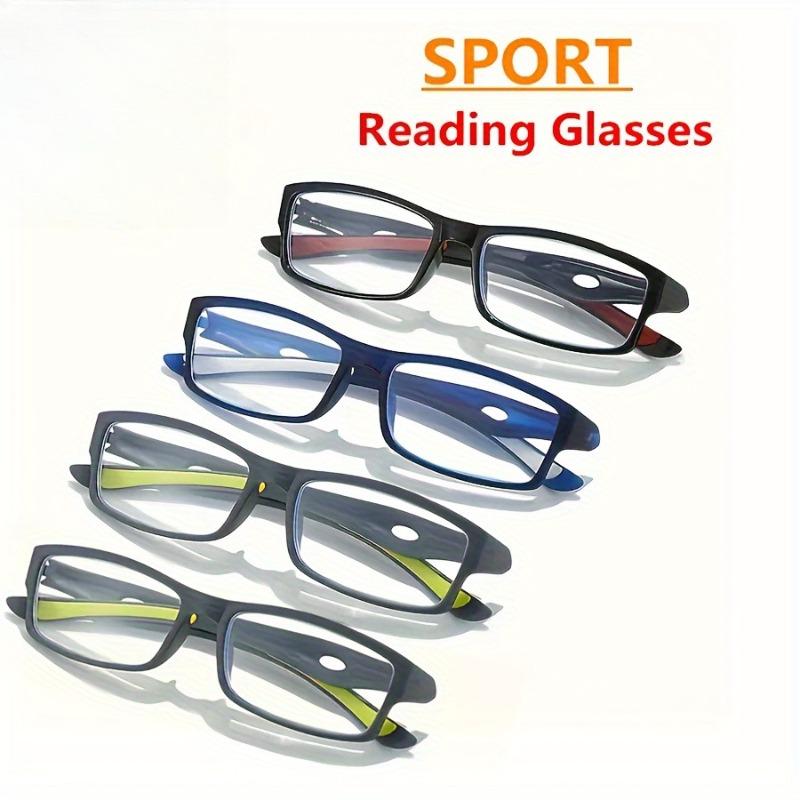 

4pcs Ultra Lightweight Sports Reading Glasses Unisex Shatterproof Fatigue-Reducing Reading Glasses +1.0 to +4.0 4.0