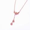 Purple Gold Fringed Ball Necklace Rose Gold Plated Fashion Collarbone Chain Women