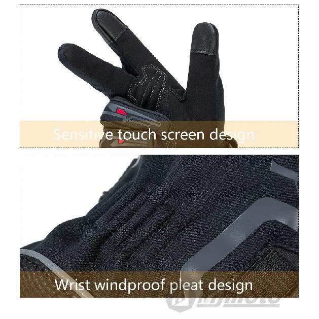 JCAA - Gants de Moto Durables pour Hommes Femmes, Imperméables, Écran Tactile, Antidérapants, Anti-Chute, Protecteurs, Vélo, Moto, Hiver Chaud