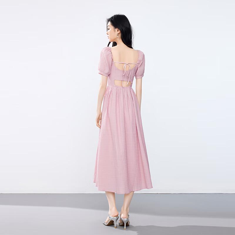 JOY SPEAKER Square-Neck Slimming Midi Dress