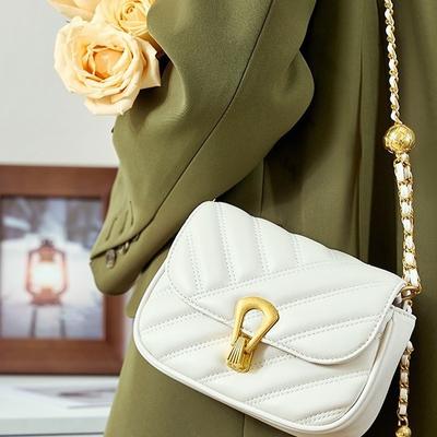 Small Bag Crossbody Women's Bag Chain Crossbody Bag Light Luxury Leather Underarm Bag Mini Small Bag