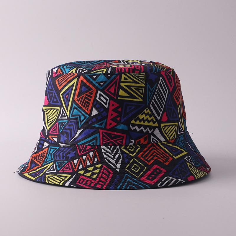 Digital printing small edge bucket hat spring and summer double-sided can wear outdoor sunshade basin hat spot
