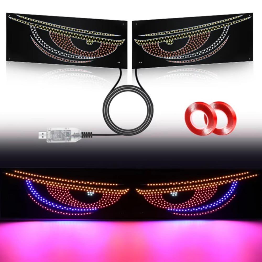 LED Display Truck Devil Eyes Light Multi-Mode LED Windshield Display Pixel Panel Lamp  Car Decor