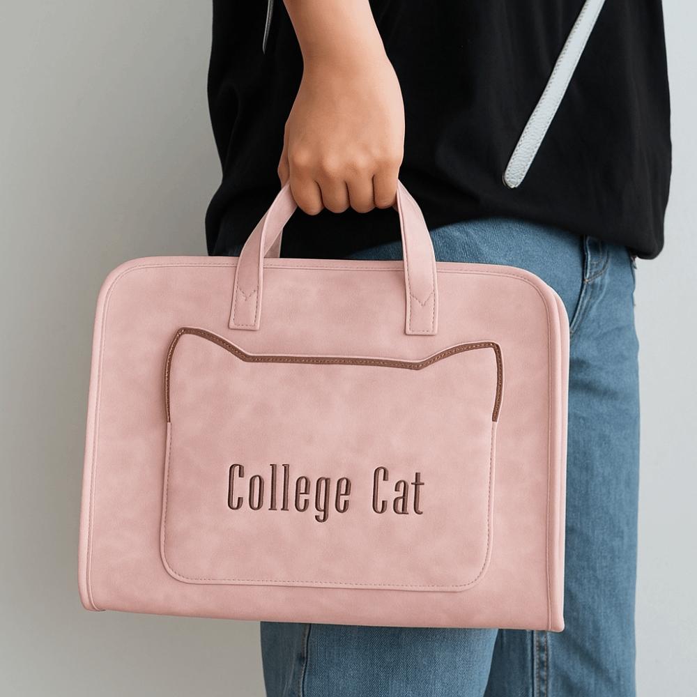 Tablet Carring Case Portable Laptop Sleeve Large Capacity PU Leather Computer Handbag with Straps Shockproof Laptop Bag Office