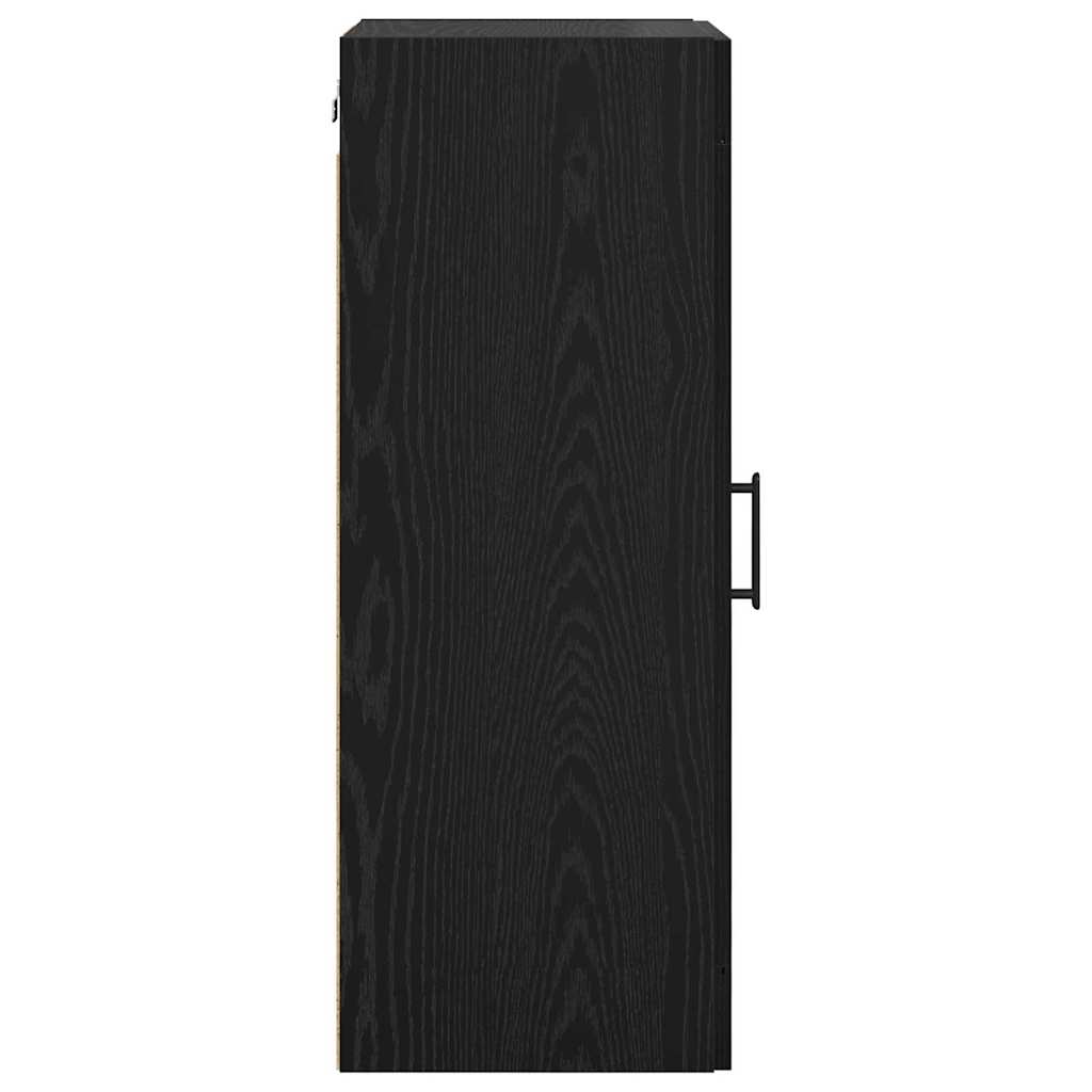 Wall Mounted Cabinet Black Oak Effect 34.5 x 34 x 90 cm