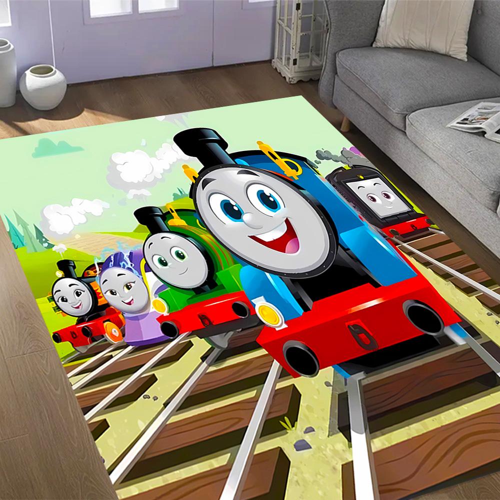 Thomas Friends Express Themed Anti-Slip Rugs - Polyester Home Decor, Suitable for Bedrooms, Living Rooms, Doorways, Studios, and Decorations