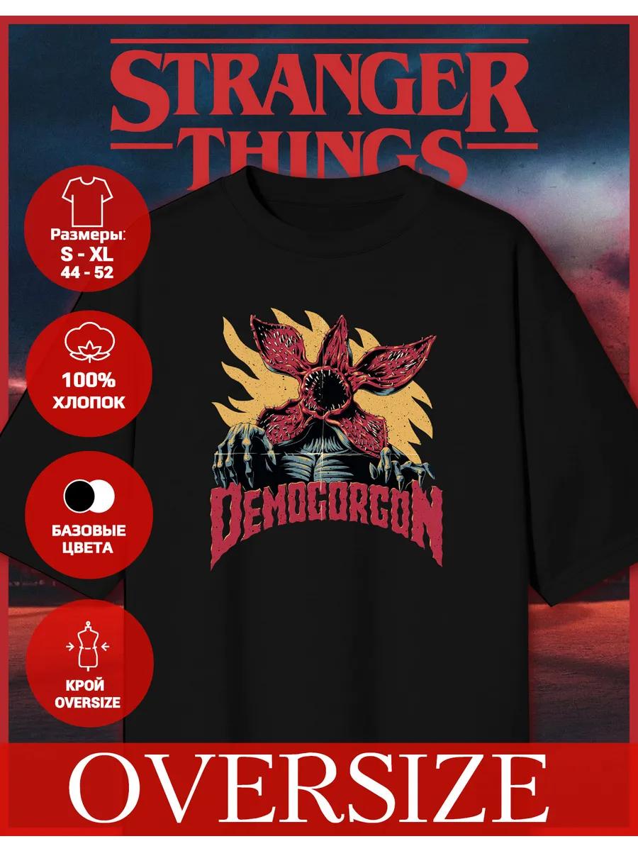 Oversized T-shirt with a Very Strange Demogorgon Print L