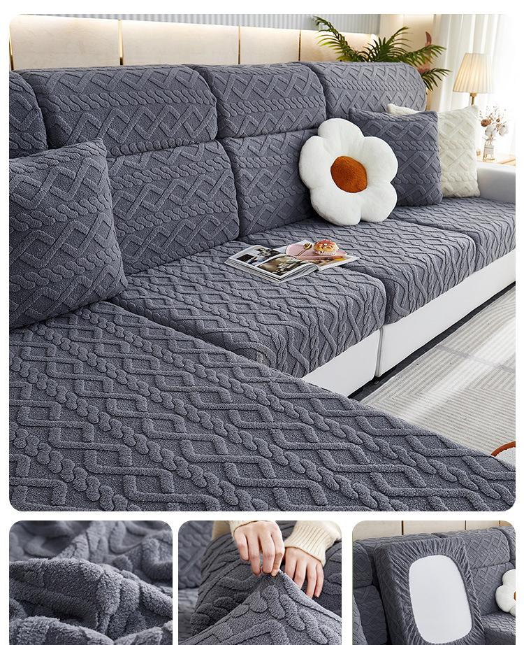 Thicken Seat Cushion Cover Elastic Jacquard Sofa Cover Adjustable Removable Furniture Protector For Pets Kids Sofa Seat Covers
