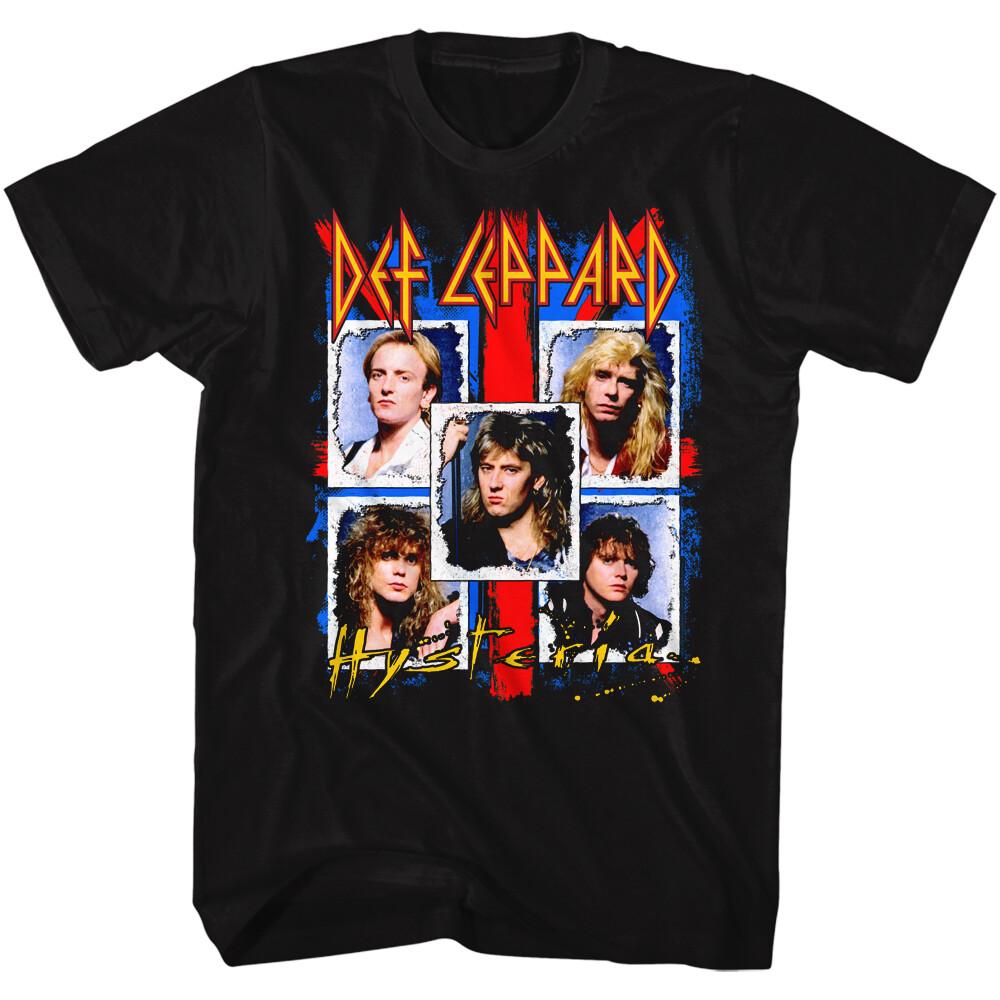 

Def Leppard Band T-Shirt New Hysteria Faces Licensed Music Black Cotton Tee Unisex T-Shirt XXXL