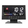 Weather Forecast Clock ABS LED Color Screen Multifunctional Temperature Humidity Alarm Clock Black