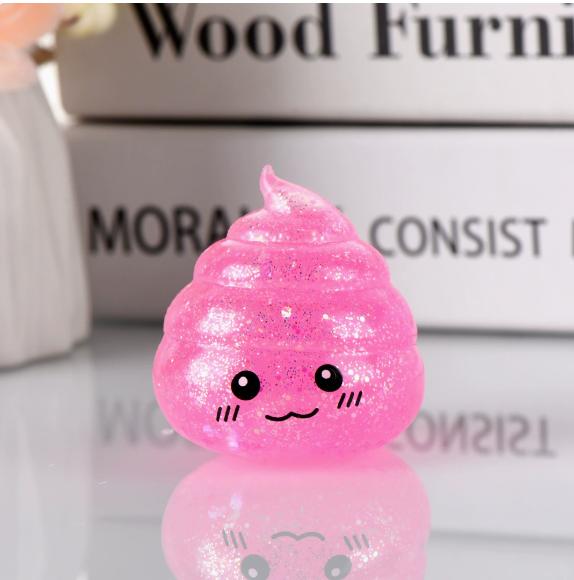 Neuheit Knet-Kacke Stressball Squishies Spielzeug Glitzer Lustig Dehnbar Quetschbar Fidget Spielzeug Für Erwachsene Scherzartikel zum 1. April Geschenk