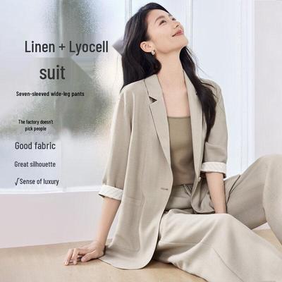 Women's Tencel Linen Seven-Sleeve Suit