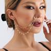 Ethnic Style Color Imitation Crystal Fringed Earrings Nose Ring, Sweet and Cool Star Piercing Nose Clip