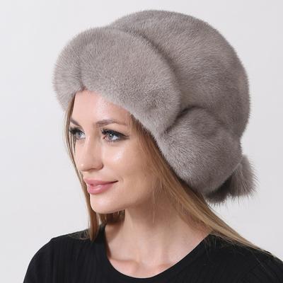 2023 Neue Wintermütze Luxusqualität Nerzpelzmützen für Damen Weich und Warm Kaltmütze