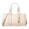 Romee Gold Metal Leather Handbag Small Women's Milk White