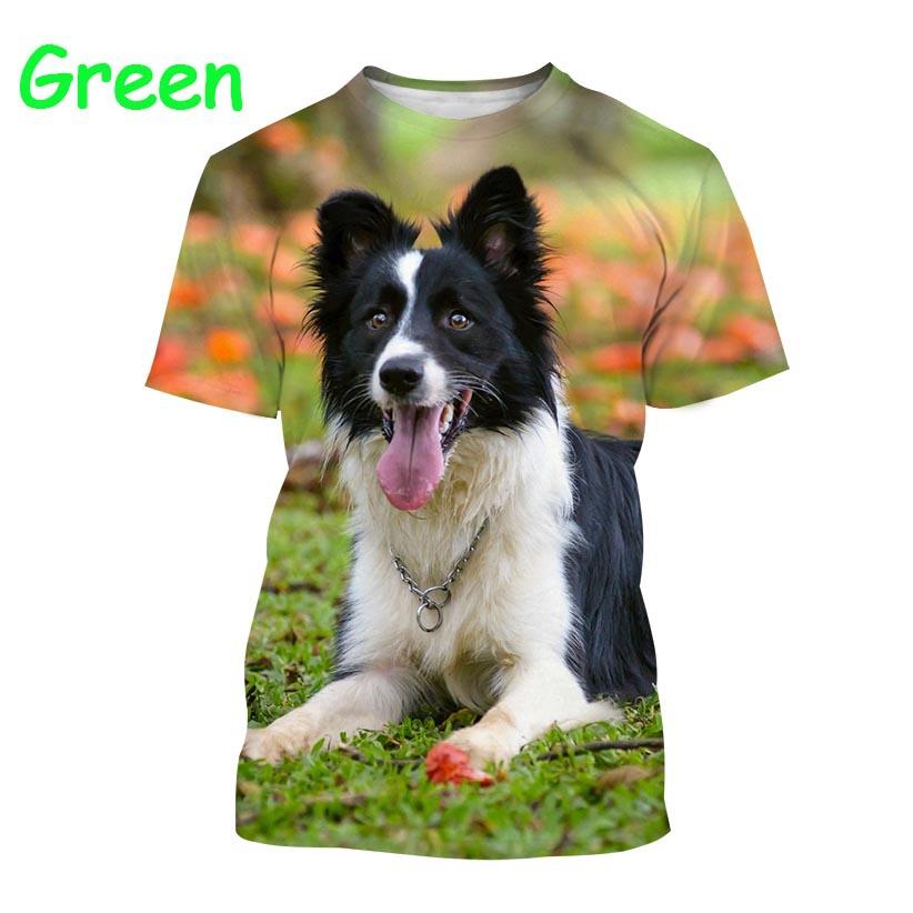 New Popular Border Collie 3D Printed T-shirt Fashion Cute Dog Unisex Animal Round Neck Casual Short Sleeve