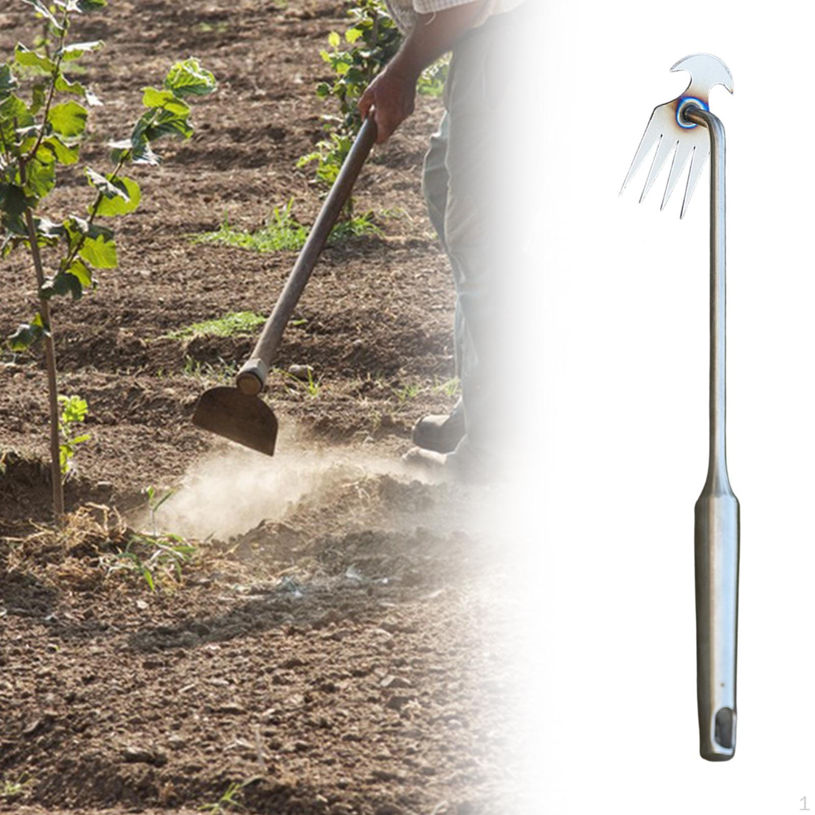 

Инструмент для прополки сада из нержавеющей стали многофункциональный с ручкой корчеватель граблей для удаления сорняков 37.5cmx8.5cmx4cm_4 Teeth