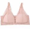 Lace Front Button Bralette Women's Underwear Sexy Backless Bra Without Bones Push Up Bra Triangle Thin Lingerie