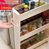 Ultra-Narrow 10CM Storage Rack with Wheels for Kitchen, Bathroom, Refrigerator Gap, and Living Room. Floor-Standing Cart.