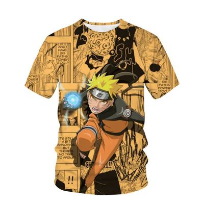 Summer Hot Sale 3D Printing Fun Anime Naruto T-Shirt Pattern Street Casual Shirt Round Neck Short Sleeve Men's Jersey Top