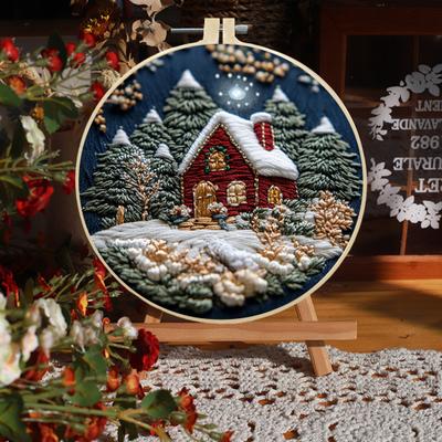 Christmas Embroidery Kit Adults Kids DIY Embroidery Needle Thread Set