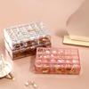 2 Layers Jewelry Storage Box Transparent Dust-proof Desktop Jewelry Case Space Saving Large Capacity Necklace Storage Case