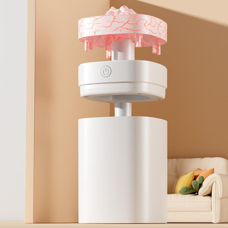 Neuer tragbarer Vulkan-Riss-Luftbefeuchter 400ml USB Heim-Desktop mit LED-Nachtlicht USB-Kabel Stromversorgung Diffusor