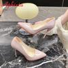 Aphixta 10cm High Thin Heels Pumps Women Stiletto heel Dress Bling Shoes Official Leisure Shoes Plus Big Size50