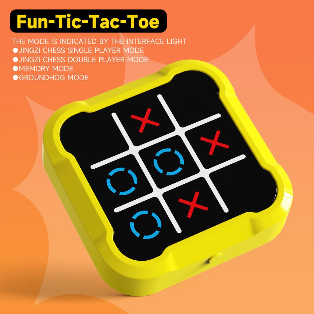 4in1 Tic Tac Toe Electronic Handheld Personal Challenge Game Console, Party Puzzle Interactive Game Toy Christmas Birthday Gifts