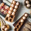 Eierablage aus Akazienholz mit mehreren Gittern, Aufbewahrungsbox für gebackene Eier im skandinavischen Landhausstil, Aufbewahrungsbox für Enteneier 