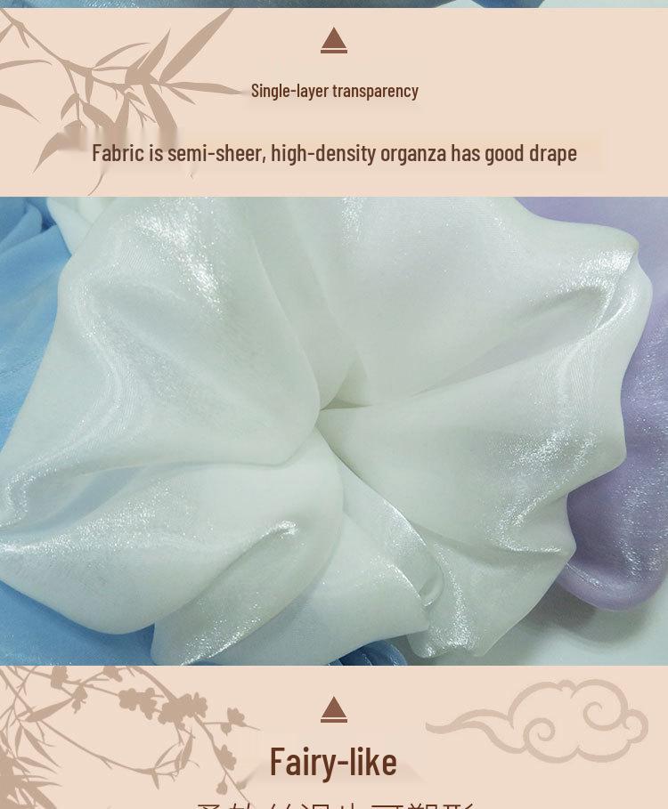 Material Brocart Iridescent din Mătase de Jad Satin Organza pentru Ruqun Hanfu