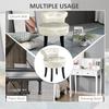 Dressing Table Stool with Rubber Wood Legs, Ice Velvet Vanity Stool for Living Room Bedroom, Beige